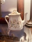 Ironstone China Floral Coffee Pot White Multicolor Rectangular Lid Ironstone — photo 3