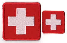White Medical Cross Patch | Red Paramedic First Aid Health Military Medic EMT