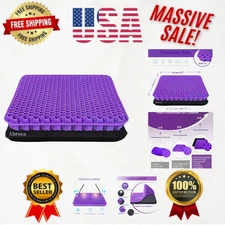 Ergonomic Gel Seat Cushion for Back and Tailbone Pain Relief - Breathable Design