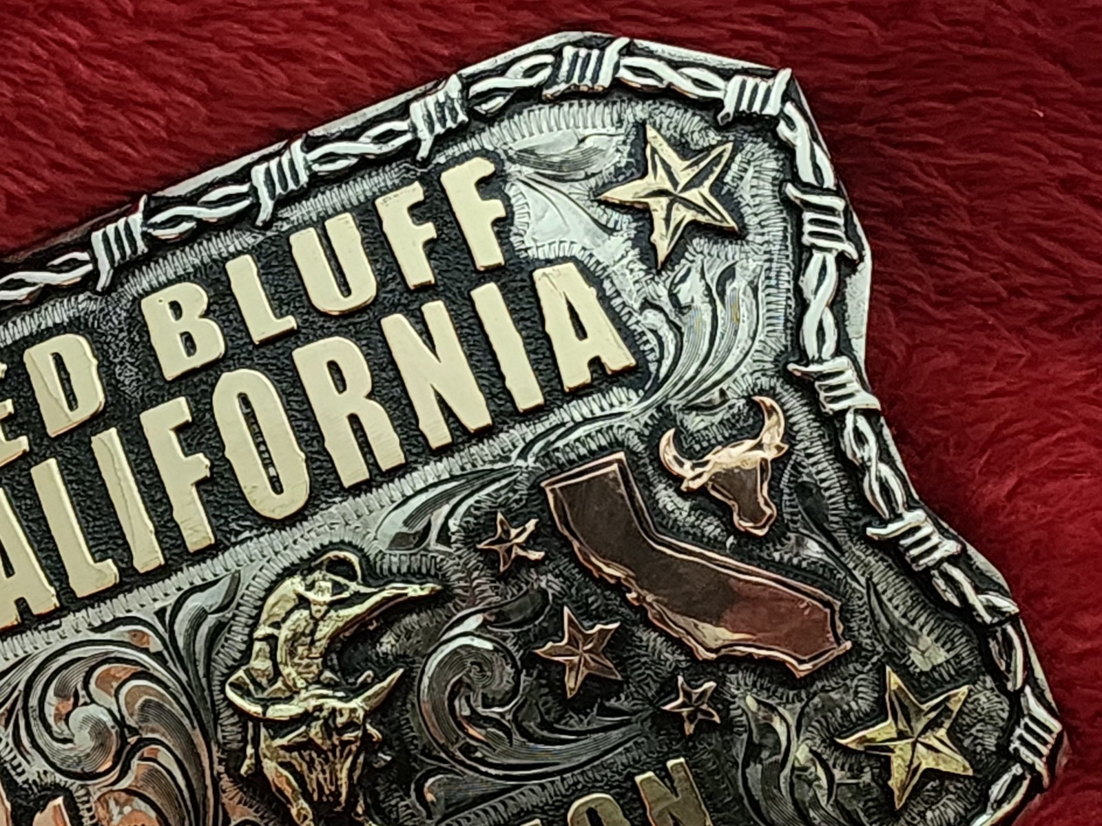Bull Riding Rodeo Championship Trophy Buckle☆Red Bluff California☆2017☆Rare☆899