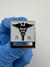 Registered Nurse RN Caduceus Clip Eze Enamel Lapel Pin