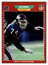 Erik Howard 1989 Pro Set #284 New York Giants Football Card *309
