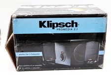 Klipsch ProMedia 2.1 Speaker System 3-Piece Black Satellite Pair  Subwoofer