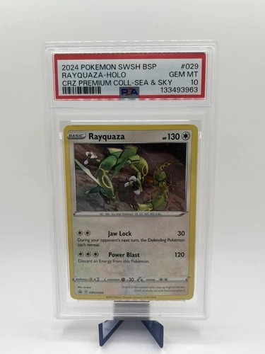 RAYQUAZA HOLO 29 PSA 10 • 2024 POKEMON BLACK STAR PROMO PREM  SEA & SKY SWSH029