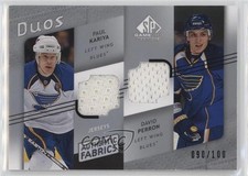 2008 SP Game Used Edition Authentic Fabrics Duos Paul Kariya David Perron 10gc