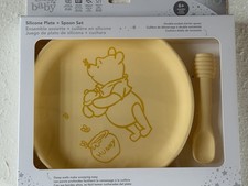 Winnie the Pooh Bumkins Disney Baby Toddler Plate Spoon Set Silicone Set New