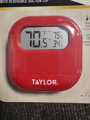Taylor 1700 Digital Thermometer -4 to 140 deg F Plastic Casing Red Indoor/outdoo