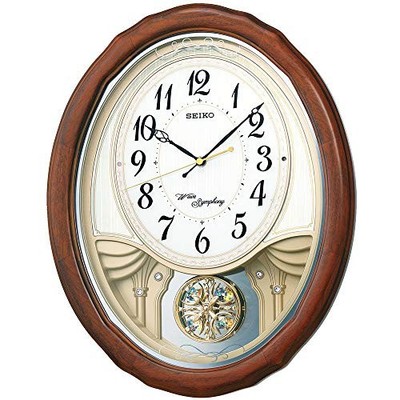 【新品未使用】SEIKO 掛時計 ブラウン 高音質16和音メロディ AM257B Seiko AM257B Wall Clock Radio Analog Triple Selection Melody From