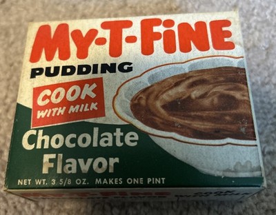 1960s Full MY-T-FINE Chocolate Flavor Pudding & Pie Filling Box Rare