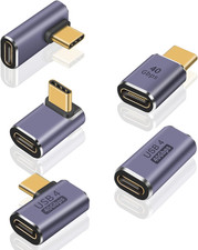 USB C 90 Degree Adapter 5 Style, 90 Degree USB C Adapter  100W PD /40Gbps/8K 60Hz