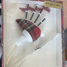 VTG  Bagpipe Liquor Bottle Pourer Tartan Whiskey Scotch Barware