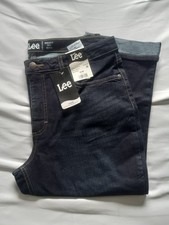 NEW - Lee Size 16 M Mid Rise Regular Fit Capri Jeans Dark Wash - NWT