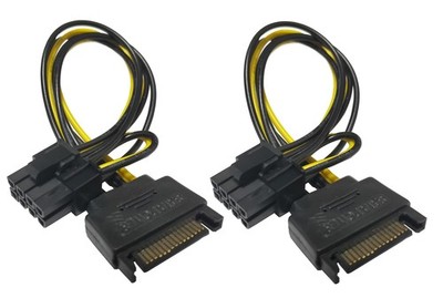 Pci Express Power Cable15 Pin Sata Male To 8 Pin 6+2 Pin Pci Express Female Vi