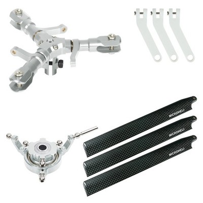 Microheli CNC Triple Carbon Fiber Blades Conversion set - OMP Hobby M2 V3 PRO