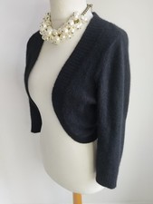 M&S MARKS & SPENCER Per Una Speziale Cardigan Angora blend Shrug Cropped UK 12