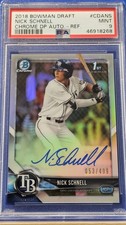 Nick Schnell - 2018 Bowman Chrome Draft Autograph Refractor  PSA 9  #53/499