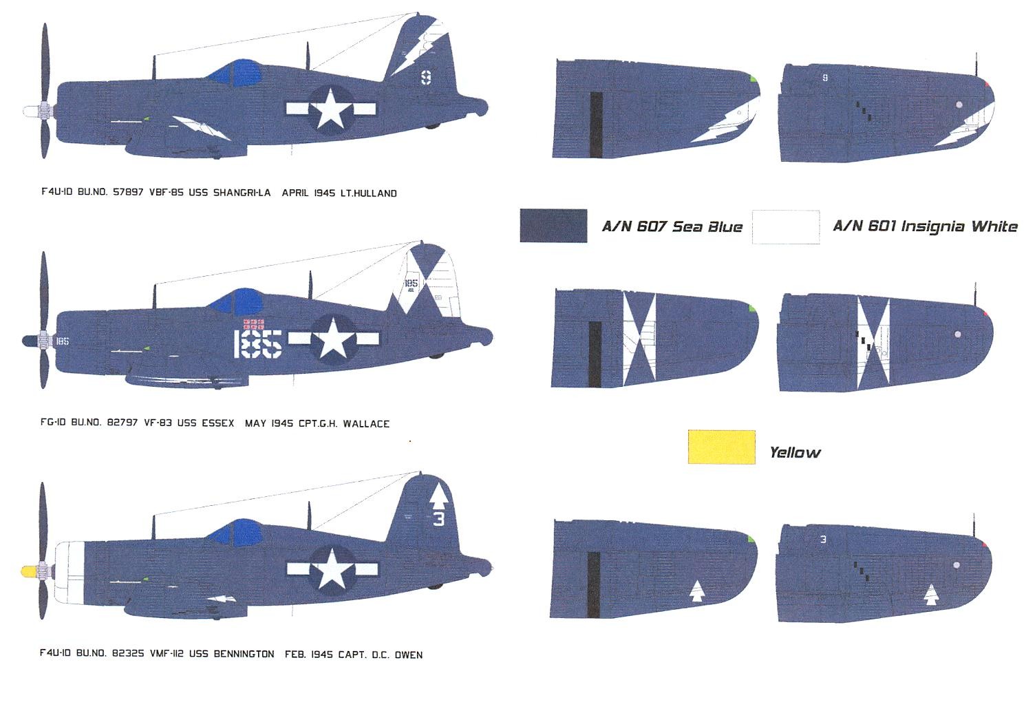Starfighter Decals 1/72 BENT WING BIRDS VOUGHT F4U CORSAIR IN "G" MARKINGS