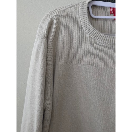 Pull col rond marron Levis coton côtelé tricot pull preppy hiver homme grand - Photo 3/11