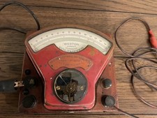 Antique Weston Direct Current Voltmeter, Model No. 1,  Serial #9213. Tested, Red