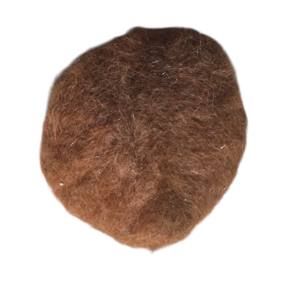 Vintage 100% Angora Hecho en Francia Marrón Suave Pelo de Conejo LION HILO 1 Ovillo Foto 2 de 4