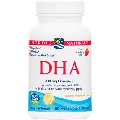 Nordic Naturals DHA 830 mg 90 Kapseln mit Erdbeergeschmack