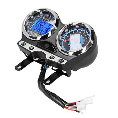 Motorcycle Gauge, 12V Motorcycle LCD Gauge Speedometer Tachometer Gear Mileage