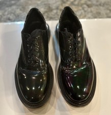 Prada Men's US 8 Iridescent Patent Leather Platform Oxford Shoe, 2ee097