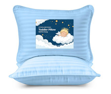 Toddler Pillow Light Blue, 2 Pack , 13X18 Small Kids Pillow for Sleeping, Soft