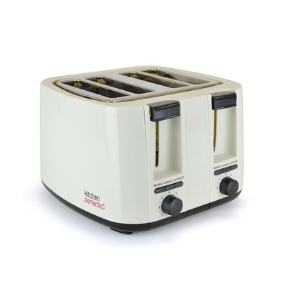KitchenPerfected 4 Scheiben Extra Breite Schlitze Toaster - Creme