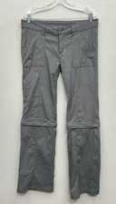 Prana Breathe Convertible Pants Womens 10 Gray Hiking Trail Inseam 14.5 -32.5