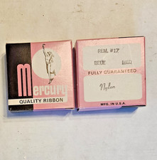 2 Vtg Mercury Nylon Typewriter Ribbon Single Spools Rem Blue Med thumbnail