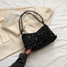 Lady Sequin Bag Evening Party Handbag Glitter Sparkly Clutch Bag Shouder Bag