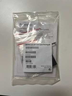 Kensington USB Port Lock K67719US mit Cable Guard rechteckig NEU