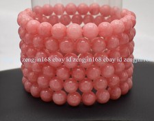 Wholesale Lots 6 Pcs 7.5" 8mm Pink Rhodochrosite Healing Gems Stretch Bracelet