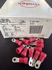Lot Of 100 MOLEXRING BZD INSULKRIMP 19071-0178 (D-656-08X) 8 AWG Wire 7/16 300V