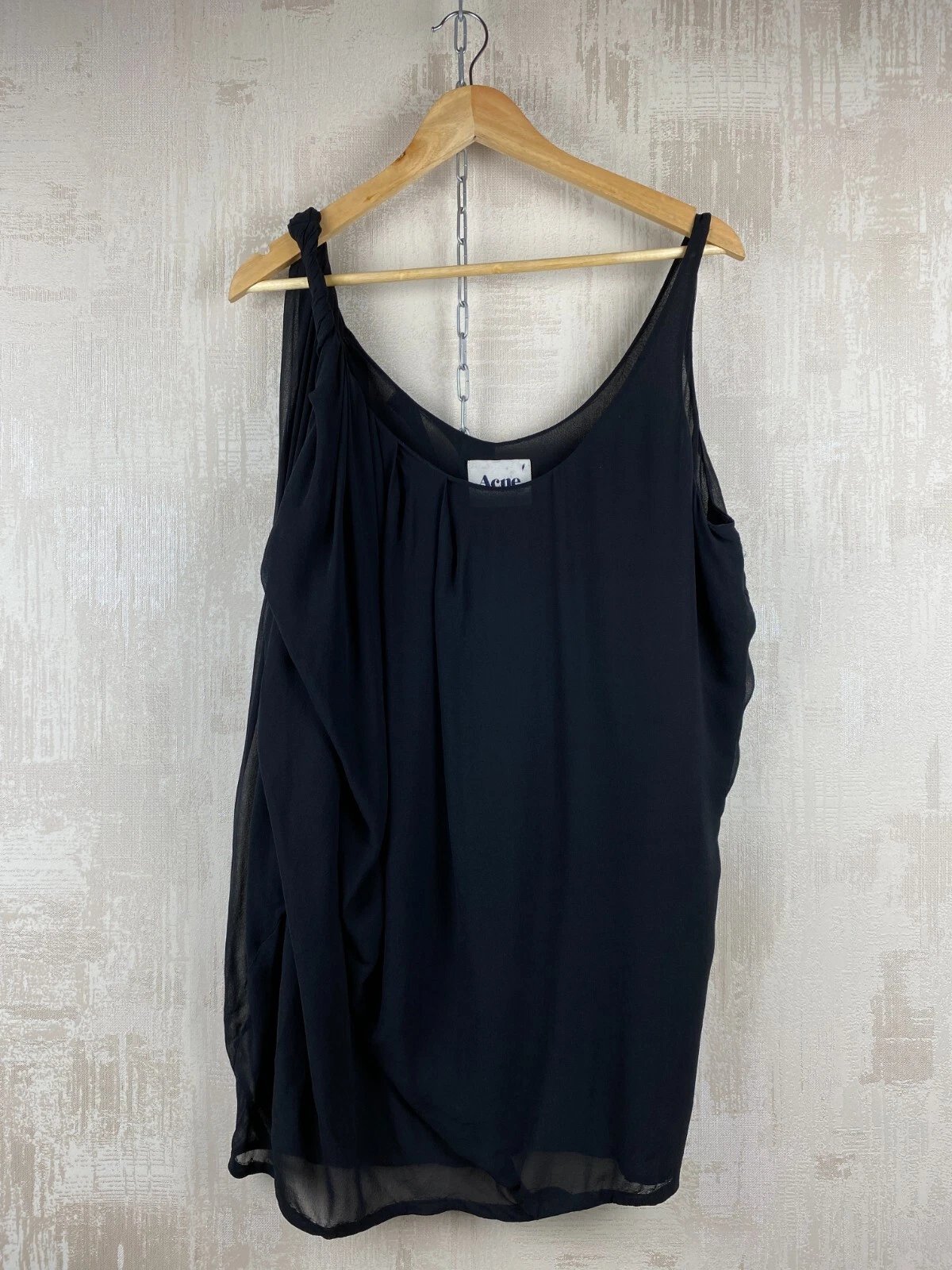 ACNE STUDIOS Mini abito senza acne S S 2010 cinturino nero seta taglia 36