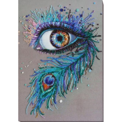 Bead Embroidery Kit A royal look Beaded stitching DIY Abris Art