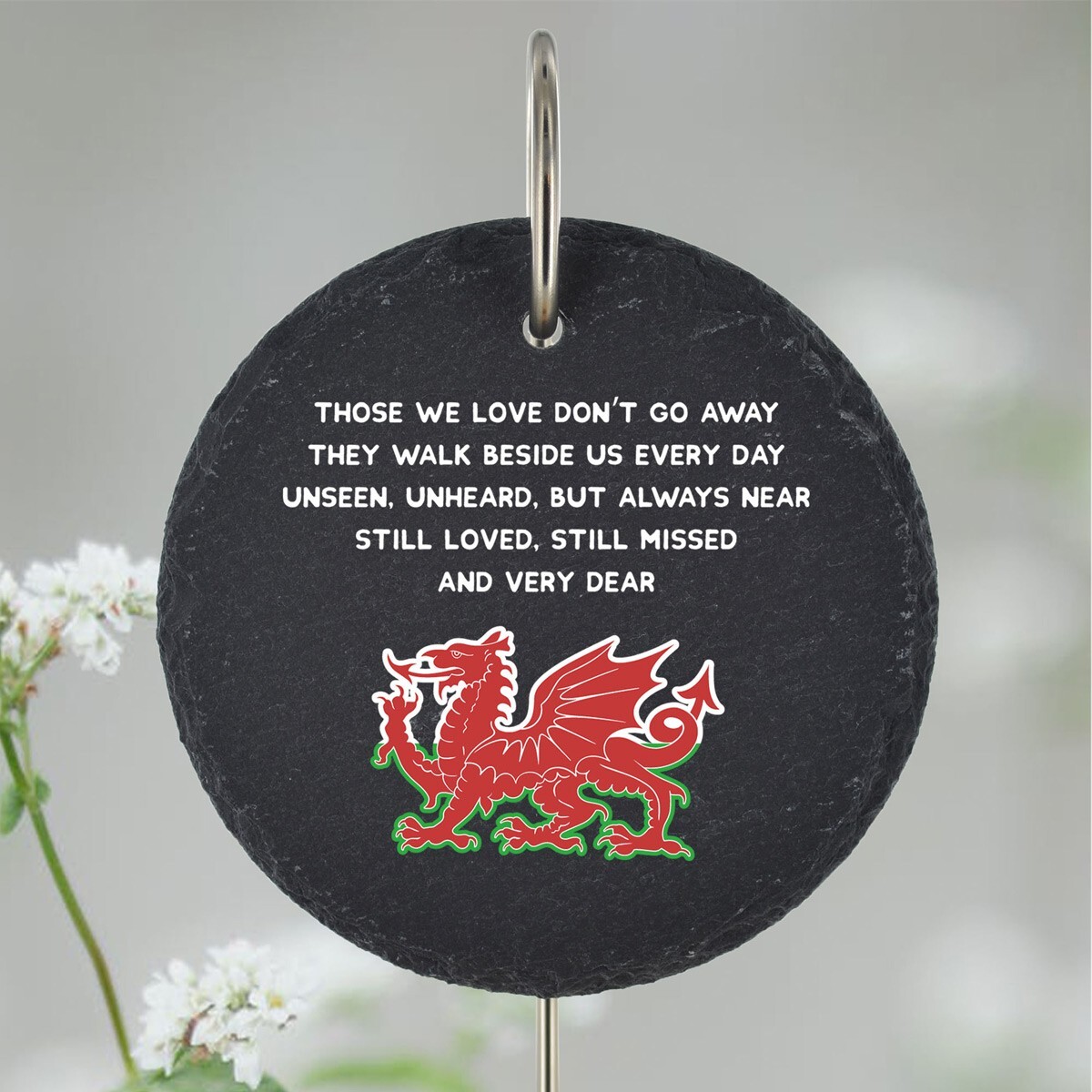 Welsh Dragon Grave Stick Marker Plaque Ornament Memorial Slate Graveside Decor