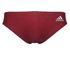 Adidas Junior Boys Brief Swim [Maroon] with 4 White Stripes - Size 26