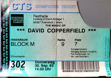 DAVID COPPERFIELD 1993 FRANKFURT - Original Ticket - Eintrittskarte - Pass