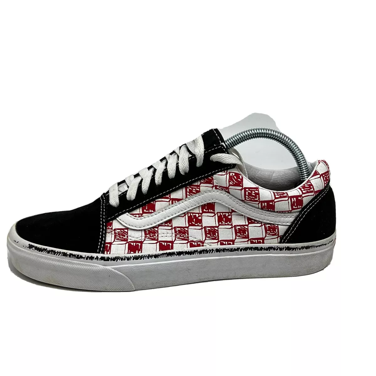 Vans Old Shoes MEN 9.5 W 11 Red White Checkered Skate Excellent |