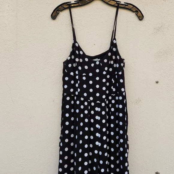 Mono para mujer Mara Hoffman a lunares sin mangas holgado negro blanco talla 2 Foto 4 de 4