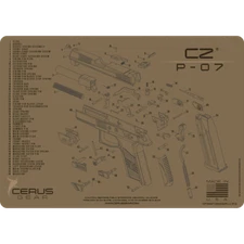 For CZ  P-07 Armorers Cleaning Bench Mat FDE Cerus Gear PREMIUM Made In USA