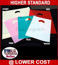 16X18X3" 500 pcs PINK Die Cut Handle LDPE Retail Shopping Bags Shopper Bag