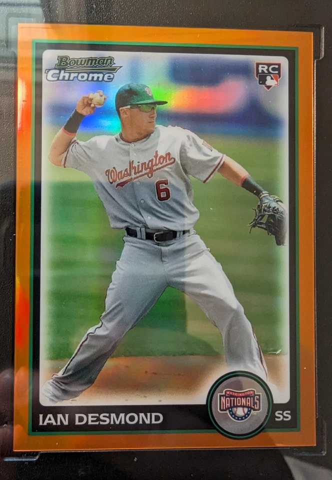 Bowman Chrome Draft 2010 Ian Desmond RC refractor naranja/25 SGC 9,5 como nuevo+ BDP14 Foto 3 de 4