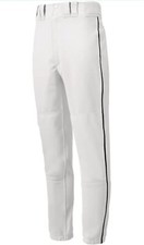 Mizuno Adult Men's Premier Piped Baseball Pant Size M White and black.