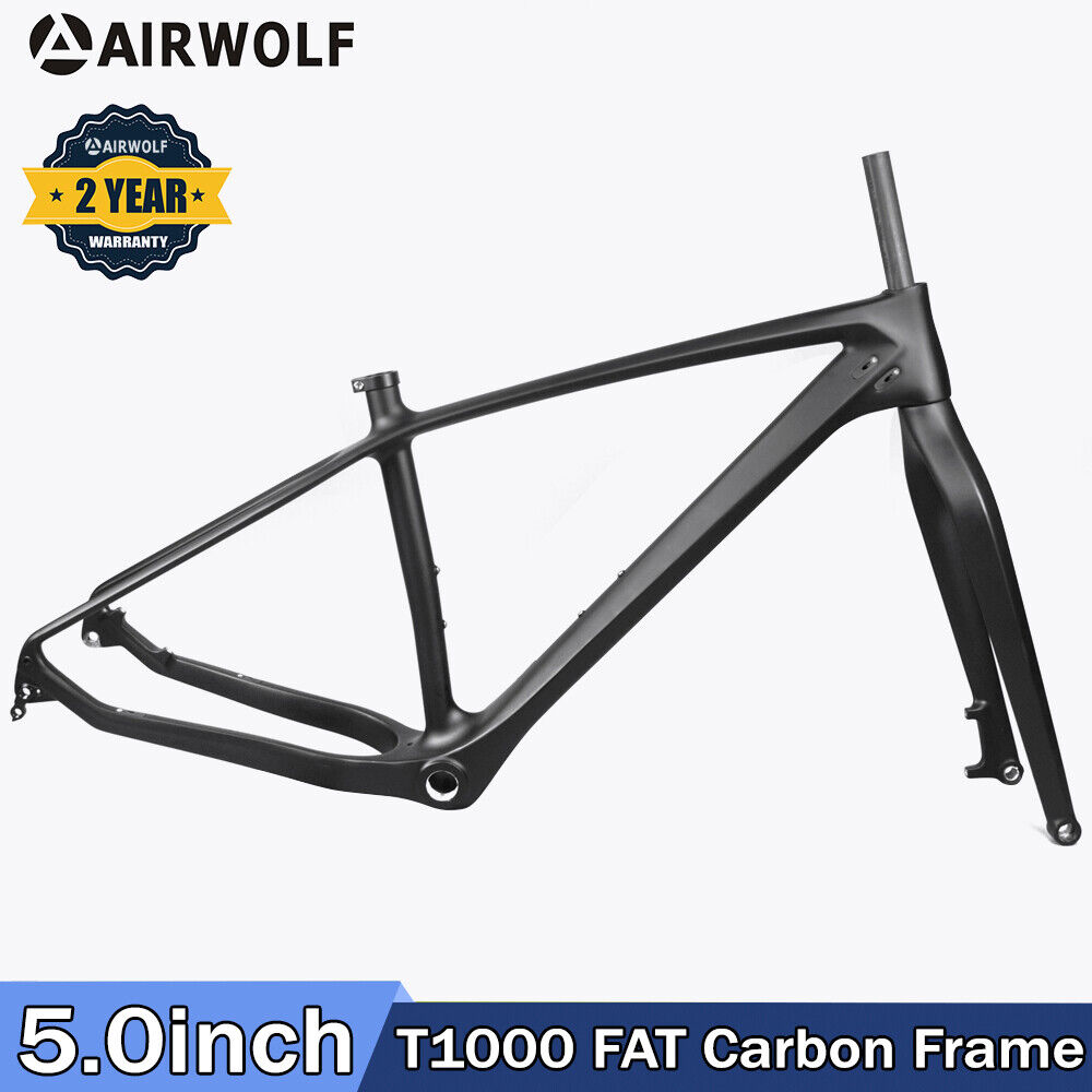 AIRWOLF T1000 Carbon Fiber Fat Snow Bike Frame+Fork MTB Frameset 26er 5.0"