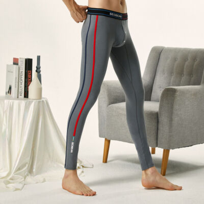 SEOBEAN Men'sSlim Long Johns Cotton Pants Trousers Stretch Low-Rise Underwear