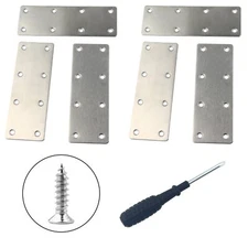 Flat Metal Brackets 6pcs 140mm×50mm Mounting Plate Square Straight Metal Plat...