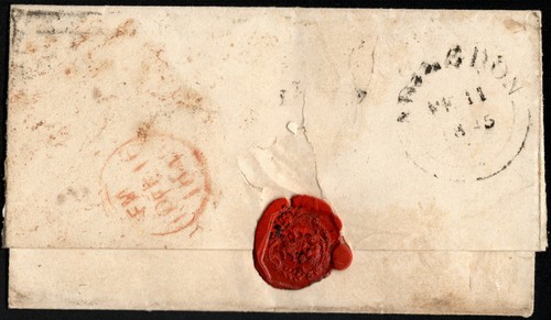 SG8 (BS41) 1d Red Imperf Plate 52 - MI - 4 Margin - Very fine - On Cover - Bild 2 von 5